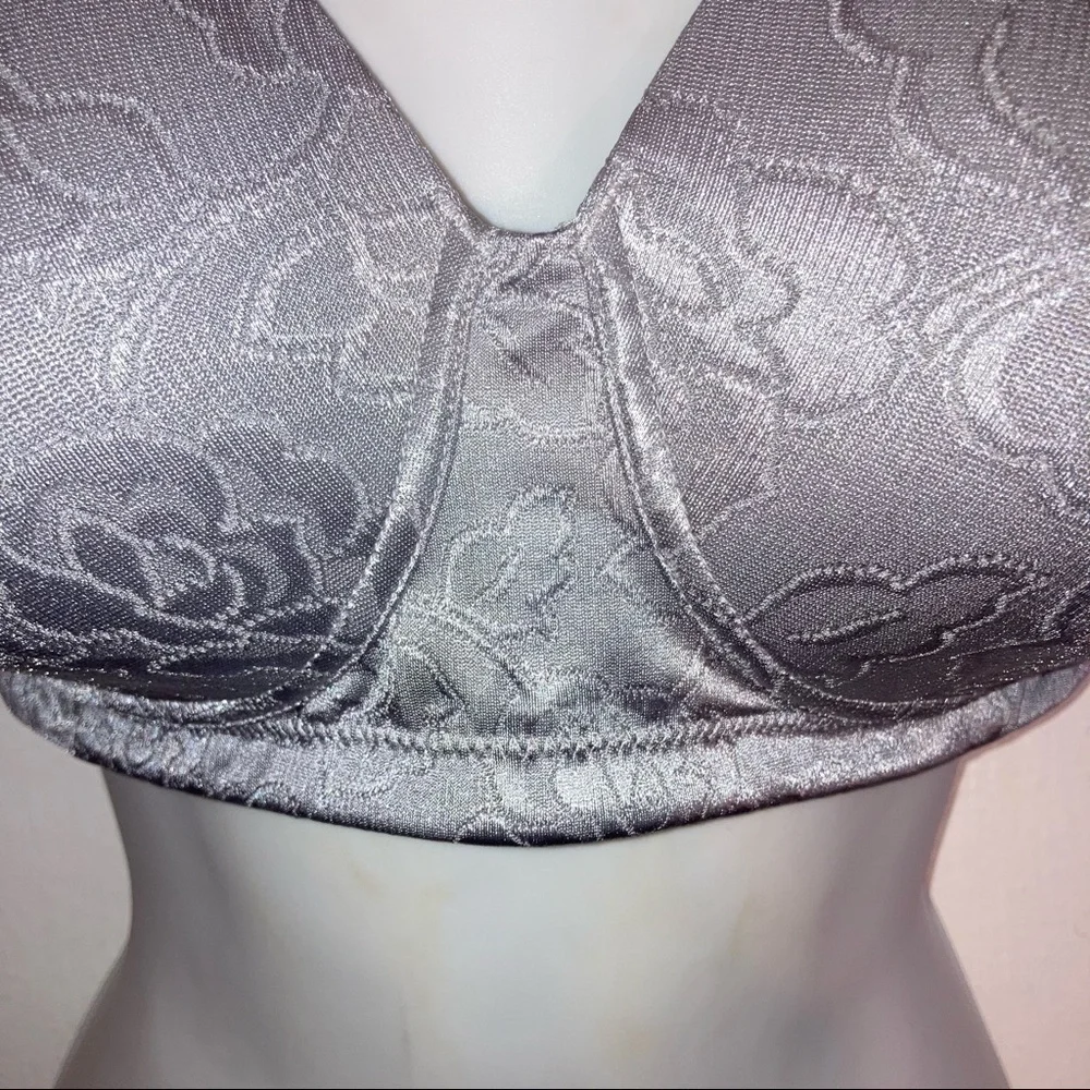Vanity Fair Body Shine Floral Full Coverage Wire Free 38D Gray